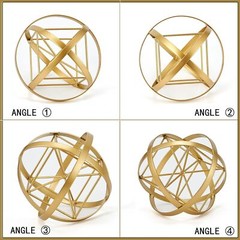 7 inches Metal Geometric Abstract Sculpture， Metal Geometric Sculpture Decor …