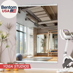 Home Gym Mirror, 55″ X 21″, 2PCS Large Full Body Mirror for Yoga, Silver Framele