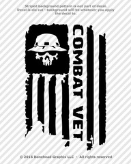 Combat Veteran Flag Vinyl Decal Military Window Tablet Sticker – 4 Size