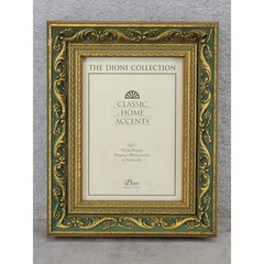 Dioni Collection 5×7 Photo Frame Ornate Baroque Gold Green Wood Made in USA