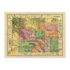 Old Map of Wyoming 1909 – Vintage Wyoming Art