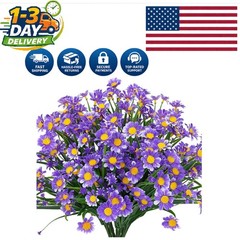 4 Eco-Friendly Faux Daisy Bundles – Lifelike Purple Flowers for All Occasions