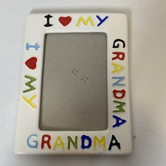 Vtg I Love My Grandma Ceramic Picture Frame Colorful Lettering Holds 4×6 Photo