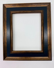 Picture Art Frame Black Wood Bronze Antique Gold Trim 6 3/16 x 8 3/16 Opening