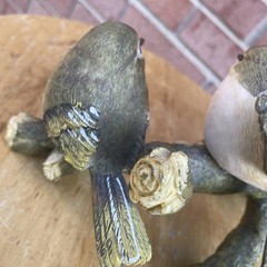 Polyresin 4 Love Birds Sitting On Tree Branch Figurine Home Decor Resin Spring