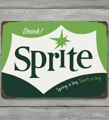 Drink Sprite 8 x 12 Vintage Novelty Metal Sign Made In USA New!