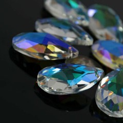 10* AB Crystal Glass Faceted Prism Suncatcher Lamp Bead Hanging DIY Home Pendant