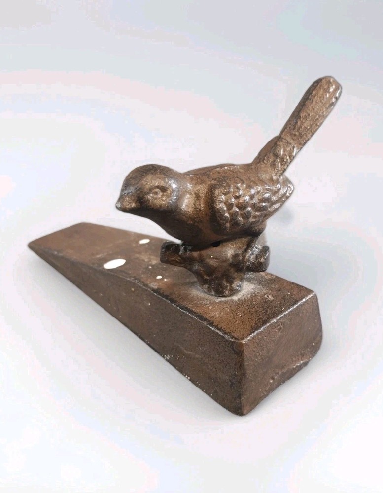 Vintage Cast Iron Bird Doorstop Wedge Decorative Heavy Rustic Door Stop 6.25″