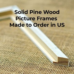 39×13 Frame White Real Wood Picture Frame Width 0.75 inches | Interior Frame Dep