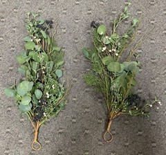 Artificial Greenery Stems 11″ Tall Faux Leafy Green Lot of 2 ~ Approx 28″ Tall