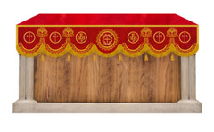 Embroidered Superfrontal Adorned with Golden Fringes for Liturgical Church use