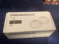 IKEA Forunderlig LED Clear Acrylic Pumpkins Set of 2 New In Box