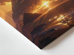 Wall Art Canvas a Glowing Egyptian Pyramid Stands Amidst a Vast Mystical