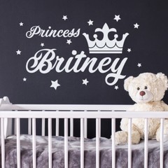 Girl Name Wall Decal Princess Name Sticker Nursery Room Decor Vinyl Art MA52