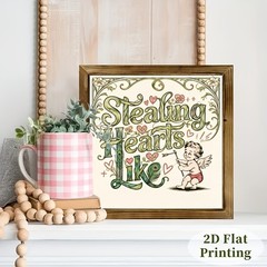 Stealing Hearts Like Cupid Wooden Plaque Valentine’s Romantic Shabby Chic Decor