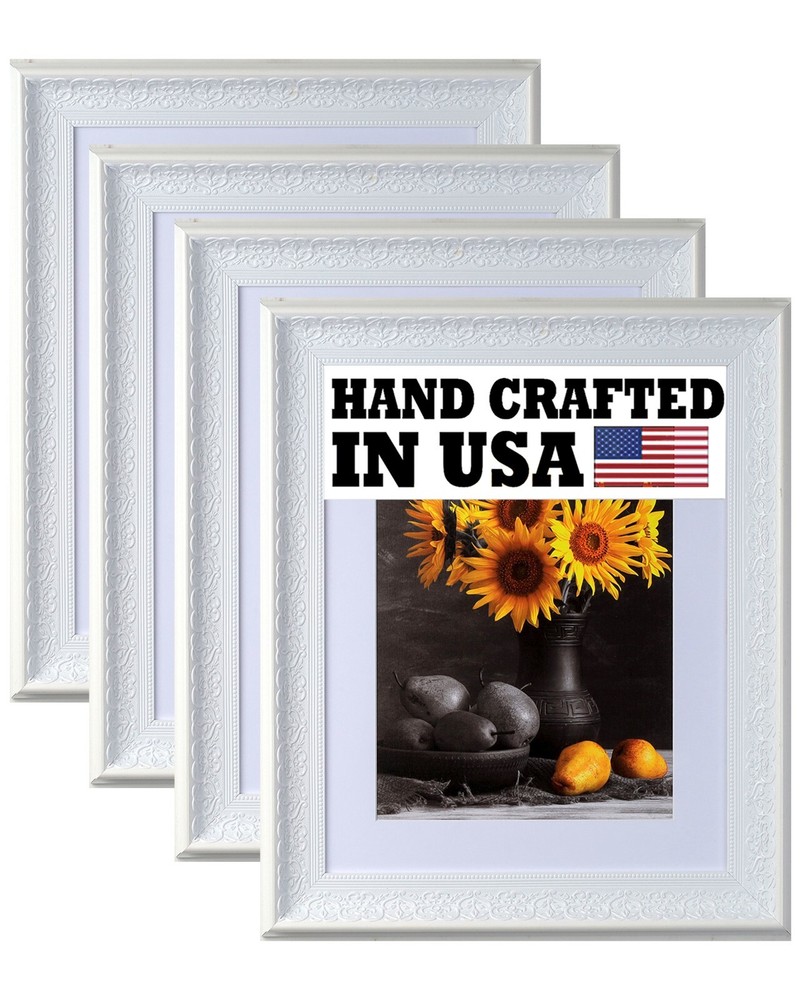 4-Pack Custom Picture Poster Frame 3-1/2″ White Victorian 16×20 24×36 1556-A1001