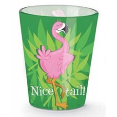 “Nice Tail” Pink Flamingo 1.5 oz Shot Glass – Flamingo Themed