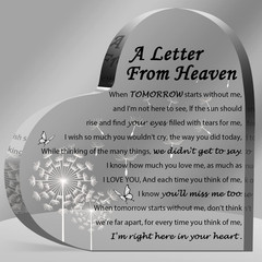 Sympathy Gifts – a Letter from Heaven- Memorial Gift for Loss of Mother Father H