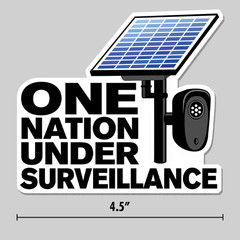 Anti-Flock Sticker “One Nation Under Surveillance” Camera 4.5″ Vinyl Decal