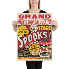 SPOOK SHOW POSTER 18 X 24 VINTAGE ADVERTISING HORROR HALLOWEEN FUN