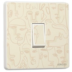 Pack of 2 Abstract Face Line, abstract Art Design for Single Light Switch Cover