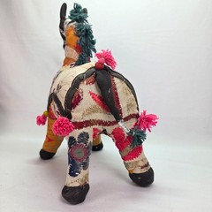 Vintage Rajasthani Embroidered Fabric Horse Made in India Vintage Folk Art BOHO