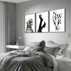 Black and White Leopard Wall Art Modern Fashion Canvas Wall decor Woman High …