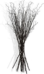 12 Pcs Artificial Curly Willow Branches Plants Decorative Brown Twig Stems Spray