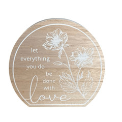 Let Everything You Do Be Done in Love Wooden Shelf Decor 6.75” x 6.75”