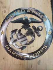 United States Marines, Metal Art Plasma Cut 16 X 16“ Round Gift Idea For Marines