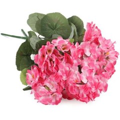 1/2/4 Bundles Artificial Geraniums Silk Flowers Outdoor Artificial Geranium Bush