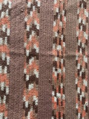 Vintage Hand Embroidered Crocheted Blanket Throw Afghan with Zig Zag Design