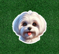 Cute Maltese dog waterproof vinyl sticker decal – many sizes available