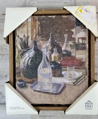 NEW Hearth & Hand with Magnolia Framed Burlap Still Life Wall Art 6.5 x 5.5