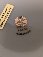 Vintage Lenox Ivory Gold Trim Centerpiece Lot Epergne & 2 Compote Bowls USA
