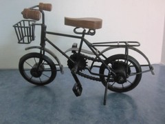 Retro Handmade Iron Bicycle w/Wood Seat & Handlebars Art Deco