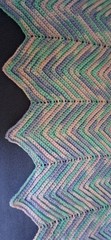 Handmade Crochet Throw Multicolor Ripple Afghan Blanket 36×38 in