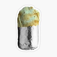 Burrito Food Aluminum Foil Wrap Humor To Go Order Foodie Vinyl Decal Sticker