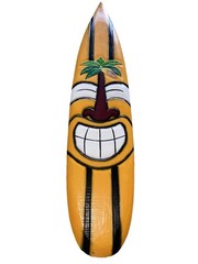 39” PALM TREE TIKI BAR MASK HAND CARVED WOOD SIGN WALL ART TROPICAL HOME DECOR