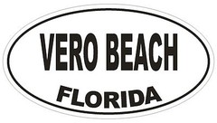 Vero Beach Florida Oval Bumper Sticker or Helmet Sticker D1352 Euro Oval