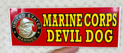 USMC Marine Corps Devil Dog Bumper Sticker 3-1/4″X9″