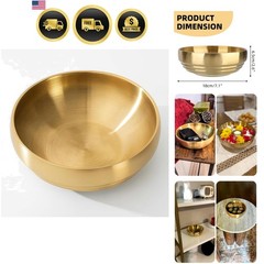 Gold Decorative Bowl Modern Kitchen Fruit Centerpiece Key Catch All Stylish