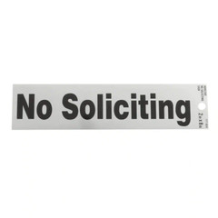 2 In. X 8 In. Plastic No Soliciting Sign