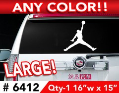 JORDAN WALL / CAR WINDSHIELD DECAL STICKER 16″x 15″ in Any 1 Color