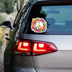 Peace Flowers – Vinyl Decal Sticker – Car Window Laptop – ebn9355