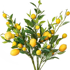 5Pcs Artificial Lemon Branch Pick Vivid Yellow Fake Lemon Decor for Kitchen Part