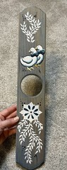 Vintage 1990s Country Goose Wooden Door Hanger / Over Door Knob Folk Art Decor