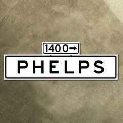 San Francisco California 1400 Phelps Street blade road sign 1965 30×10