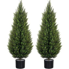 Artificial Cedar Topiary Tree UV Resistant Faux Plant Easy Care Indoor Outdoor