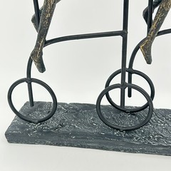 Cyclists Resin And Metal Riding Bicycle Sculpture Bike Home Office Decor